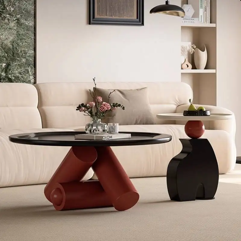 

European Style Coffee Tables Round Luxury Classy Modern Center Coffee Tables Cute Apartment Mesa Redonda Furniture For Home