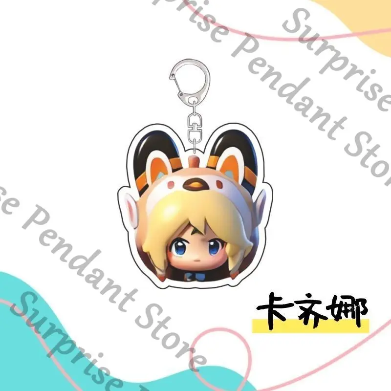 Genshin Impact Lynette Lyney Ambience Acryl Schlüsselanhänger Neuvillette Zeichentrickfigur Anime quadratisches Element Taschenanhänger