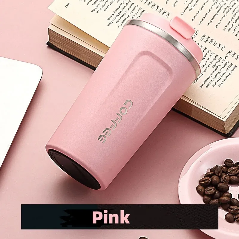 

380/510ml Stainless Steel Coffee Cup Travel Thermal Mug Leak-Proof Thermos Bottle Tea Coffee Mug Office Business Style Thermos