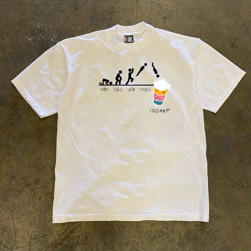 Loose Fit Short Sleeve T-Shirt Pure Cotton Double Thread Women's Style Heavyweight Couple's Tee Casual Summer Fashion