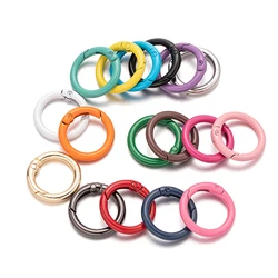 5pcs Metal O Ring Spring Clasps Openable Round Carabiner Keychain Clips Hook Buckles Connector For DIY Jewelry Making Findings