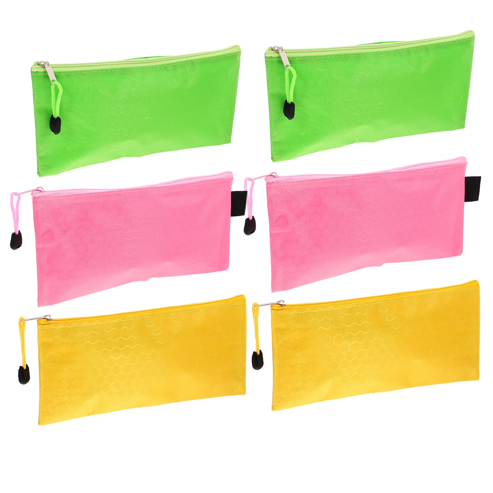

6Pcs Waterproof Zipper File Bags Oxford Cloth Portable Stationery Pencil Cases for Office School Supplies Storage