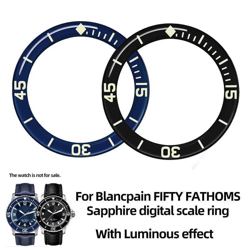 

Sapphire ceramic digital watch ring For Blancpain Fifty Fathoms 5000 5015 Men's Watch Accessories Watch Luminous Scale Circle