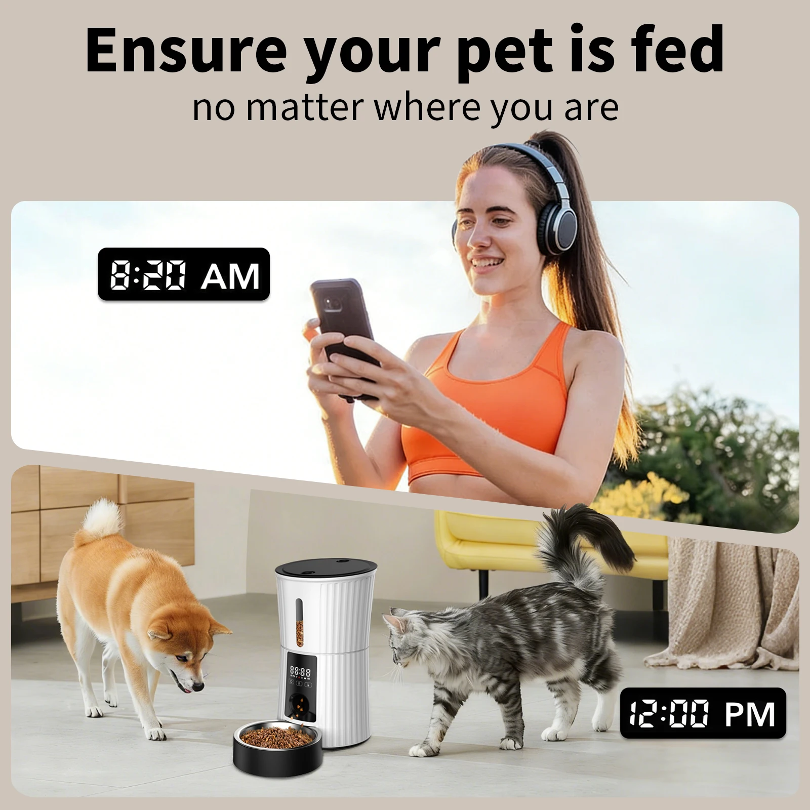 新型タイマー式自動給餌器 4L 自動猫用フードディスペンサー - Timed Cat Dog Food Dispenser 4L のレビューと価格