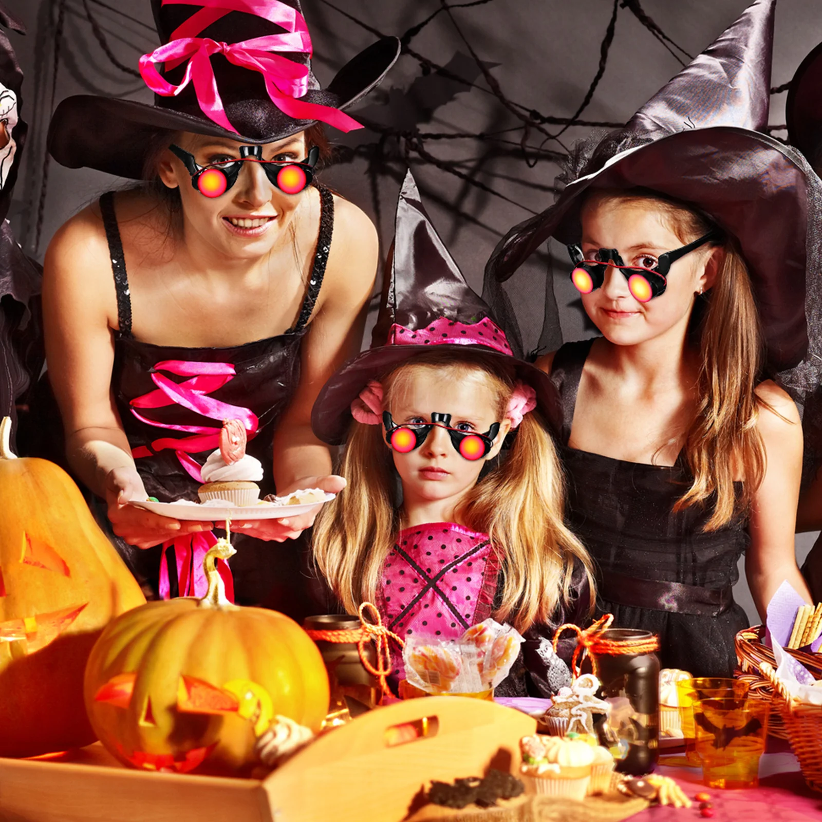 2 قطعة نظارات LED للحفلات نظارات مضيئة لأزياء المهرج وحفلات الهالوين والنوادي الليلية نظارات الحفلات الممتعة #2