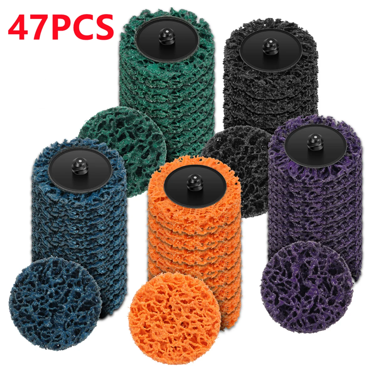 47pcs 50mm Strip Discs Stripping Wheel Quick Change Easy Strip & Clean Disc for Rotary Tool Remove Paint Polishing & Grinding