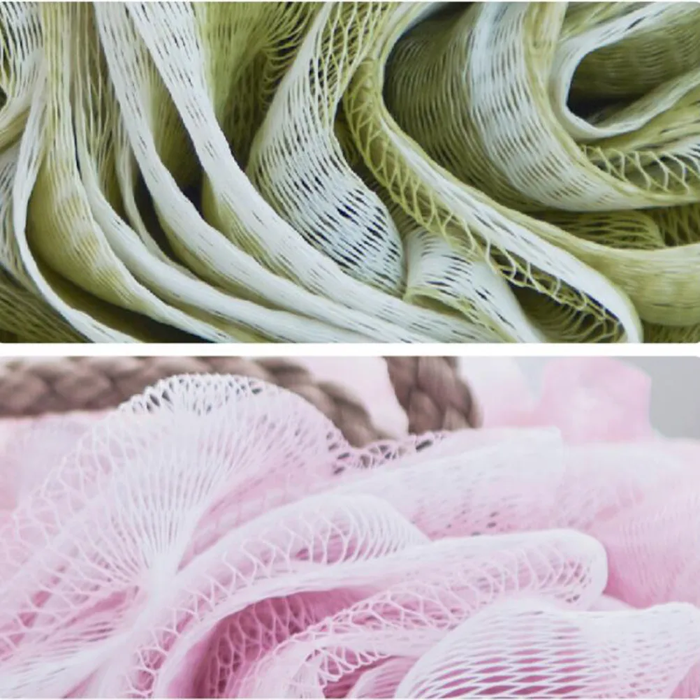 

3Pcs Mesh Bath Balls Shower Ball Set Hanging Rope Soft Exfoliating Shower Gel Lathering Body Skin Cleanser Portable Size Light