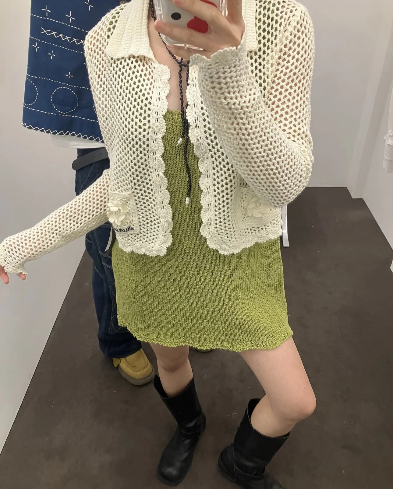 Ele Commute-Conjunto de cárdigan informal para mujer, falda acampanada de cintura alta, trabajo PREON, larga, redonda, Otoño, Faion