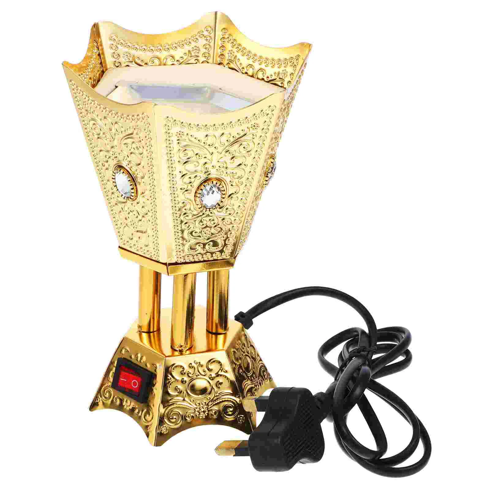 Plug-in Incense Burner Bakhoor Decorative Electric Frankincense Censer Holder Metal Retro Burners Electro-thermal