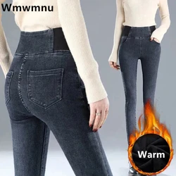 Winter Thicken Plush Velvet Lined Pencil Denim Pants New High Waist Stretch Jeans Big Size 26-38 Leggings Vaqueros Skinny Jeansy