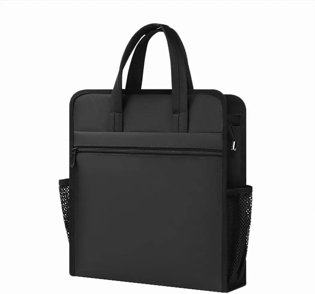 

Черная сумка-портфель Oxford с ручкой и молнией для мужчин, вертикальная сумка для документов и бумаг (для переноски файлов)