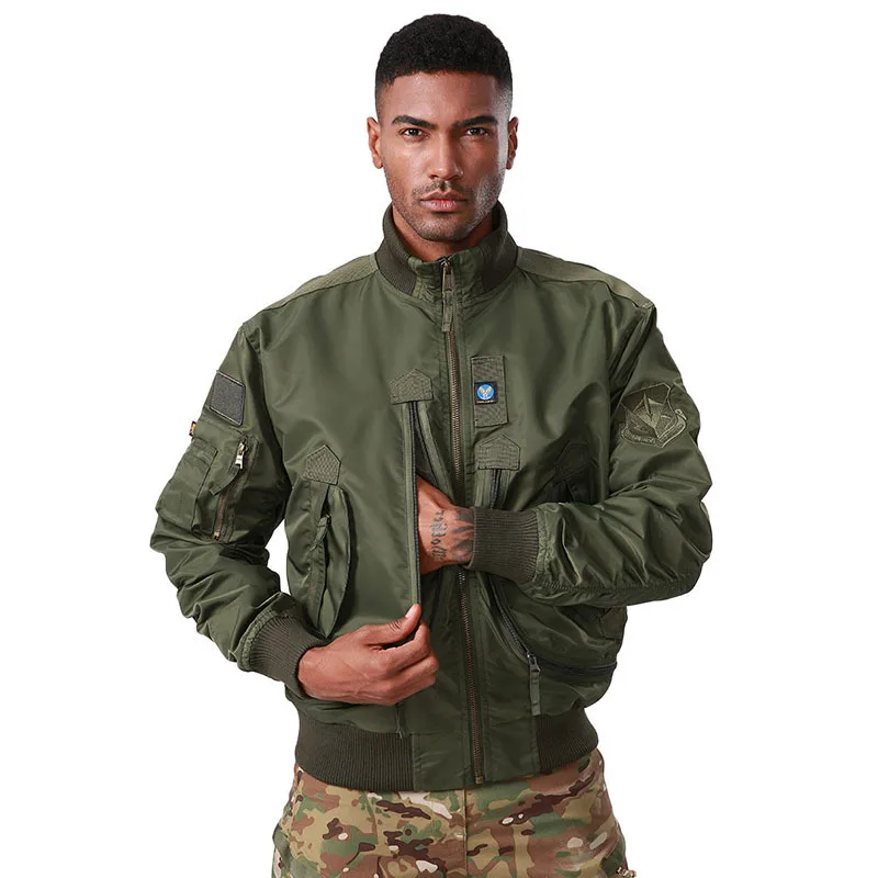 

Windbreaker Men Bomber Jacket Hooded Parkas Sportsfor Military Cold Cardigan Bomber Trekking Camping Withzipper Retro