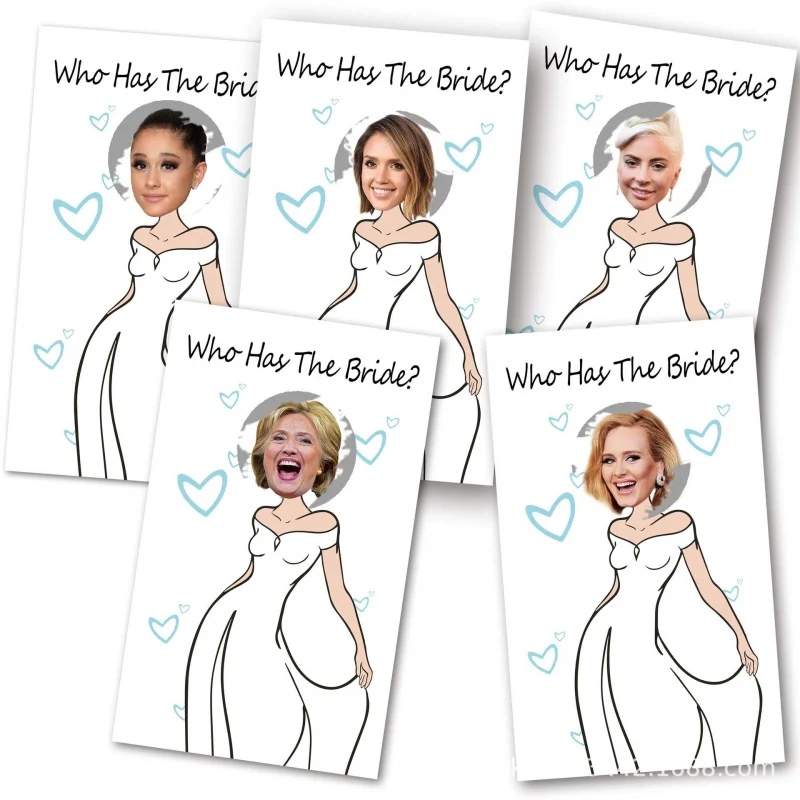 

Hot Sale Bridal showerGame Card Wedding Party Scratch Game Cards Who is the bride GIFT