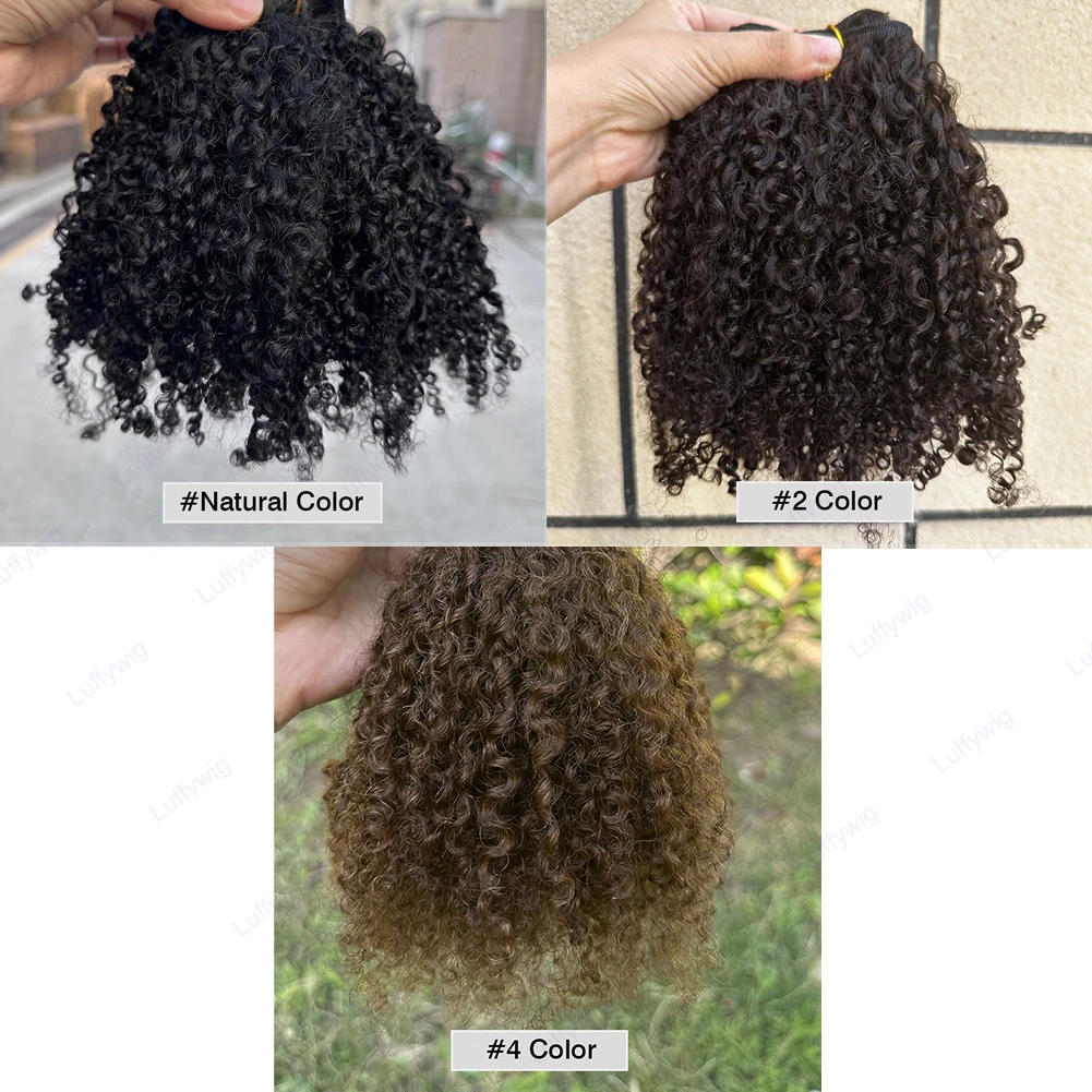 Double Drawn 3C 4A Burmese Curly Hair Bundles 100% Human Hair Afro Kinky Curly Human Hair Extensions For Black Women 100g/pc