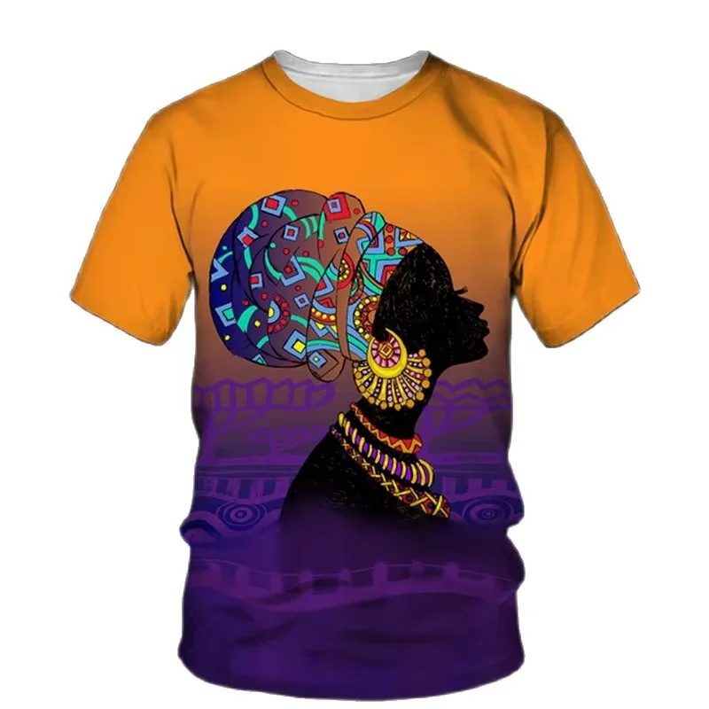 African Ethnic Style T-shirts 3D Print Summer Streetwear Crew Neck Short Sleeve TShirt Oversized Men Women Tops Tees Clothing