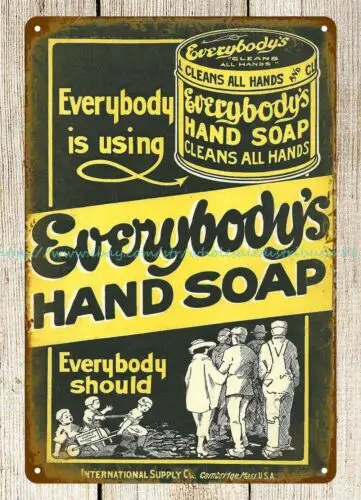 rustic metal signs Everybody's Hand Soap metal tin sign