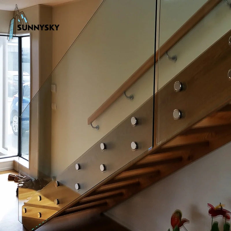 custom.Modern Style Balustrade Heat Soaking Tempered Glass Stair Glass Railing