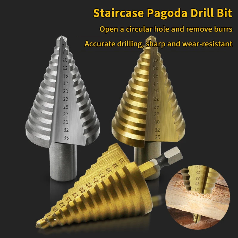 

5-35mm HSS High Speed Steel Step Drill Bit Ideal For Wood & Metal Drilling Industrial Reamer Tool Accessories