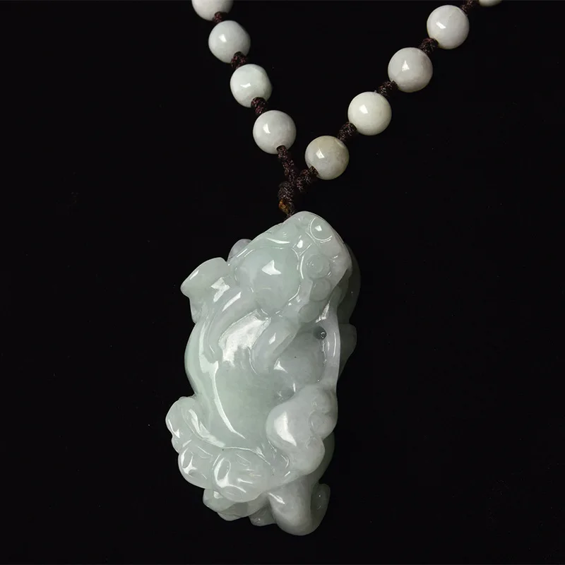 Jade Jadeware Factory Wholesale Money Ruyi Style Natural a Cargo Jade Myanmar Pi Xiu Pendant Wholesale