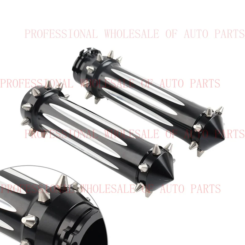 

V+ V+ Spikes 1'' Motorcycle Hand Grips Handlebars 1 Pair For Harley Touring Softail Dyna