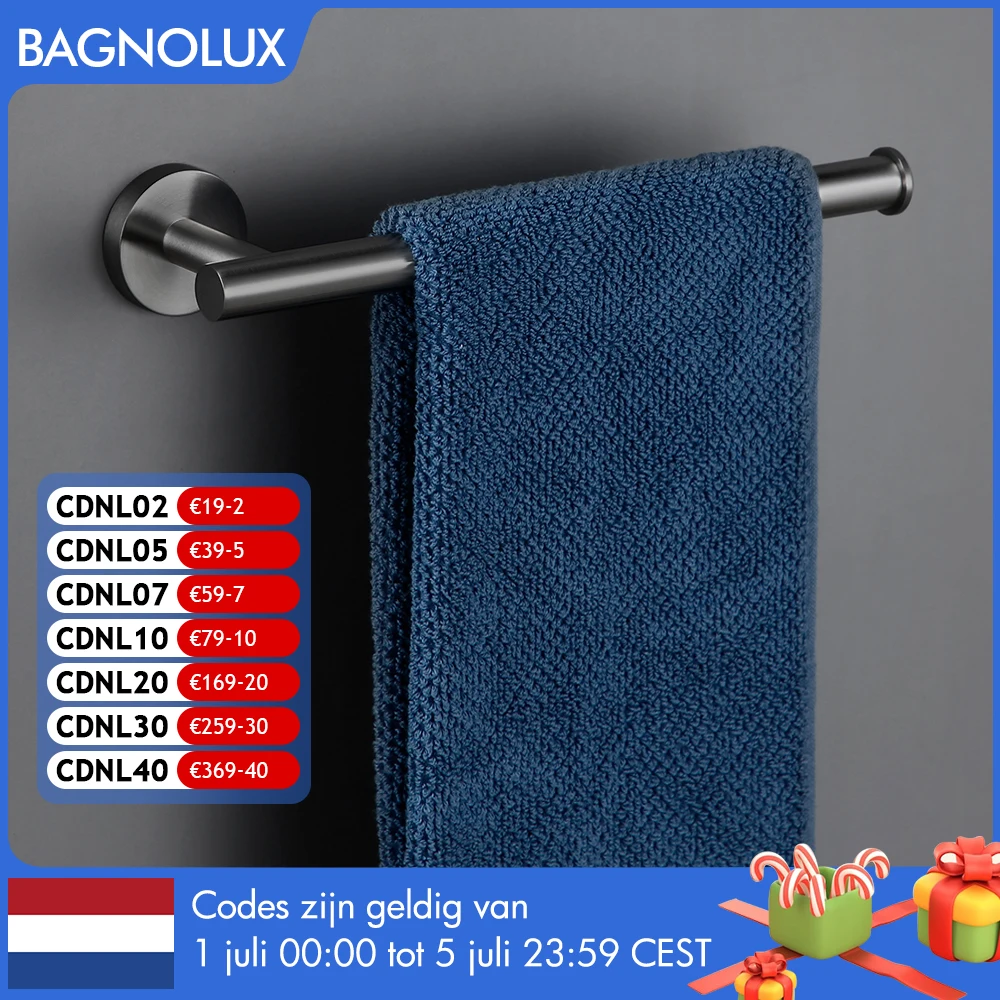 Bagnolux Stainless Steel Gun Gray Black Polished Chrome Brushed Gold Hanger Hook Towel Bar Paper Holder Bathroom Accessories