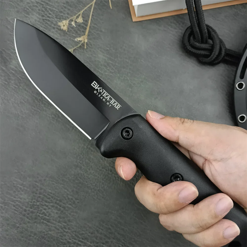 BK2 KB Fixed Blade Knife Outdoor Camping Knife 8Cr13Mov Blade Nylon Fiber Handle EDC Survival Hunting Hiking Tool Gift