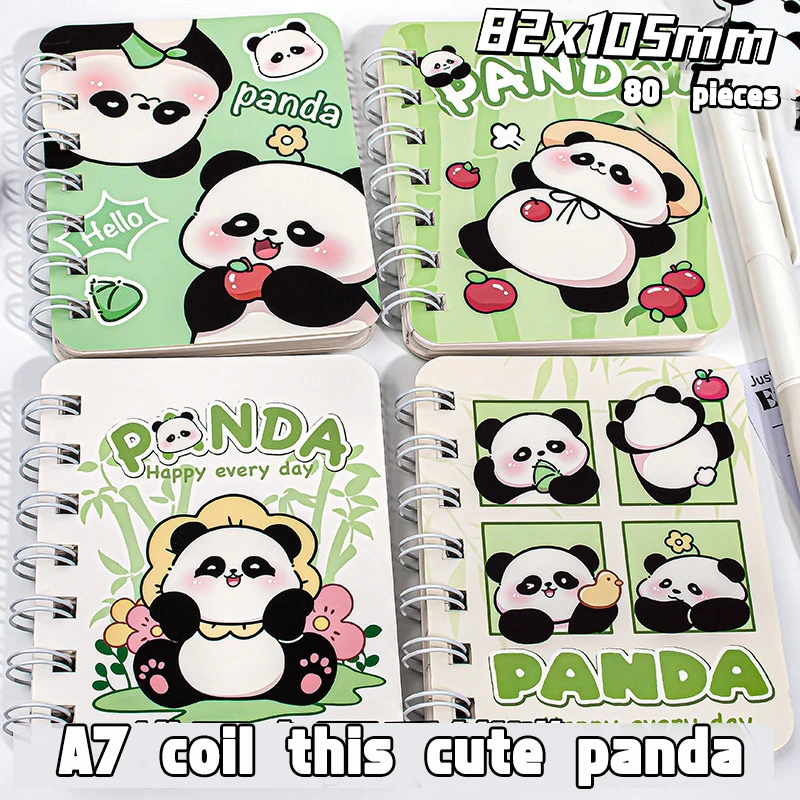 4pcs/Set  Notebook Kawaii Cartoon Pattern Kuromi Melody Portable A7 Coil Account Book Pocket Notepad Student Stationery