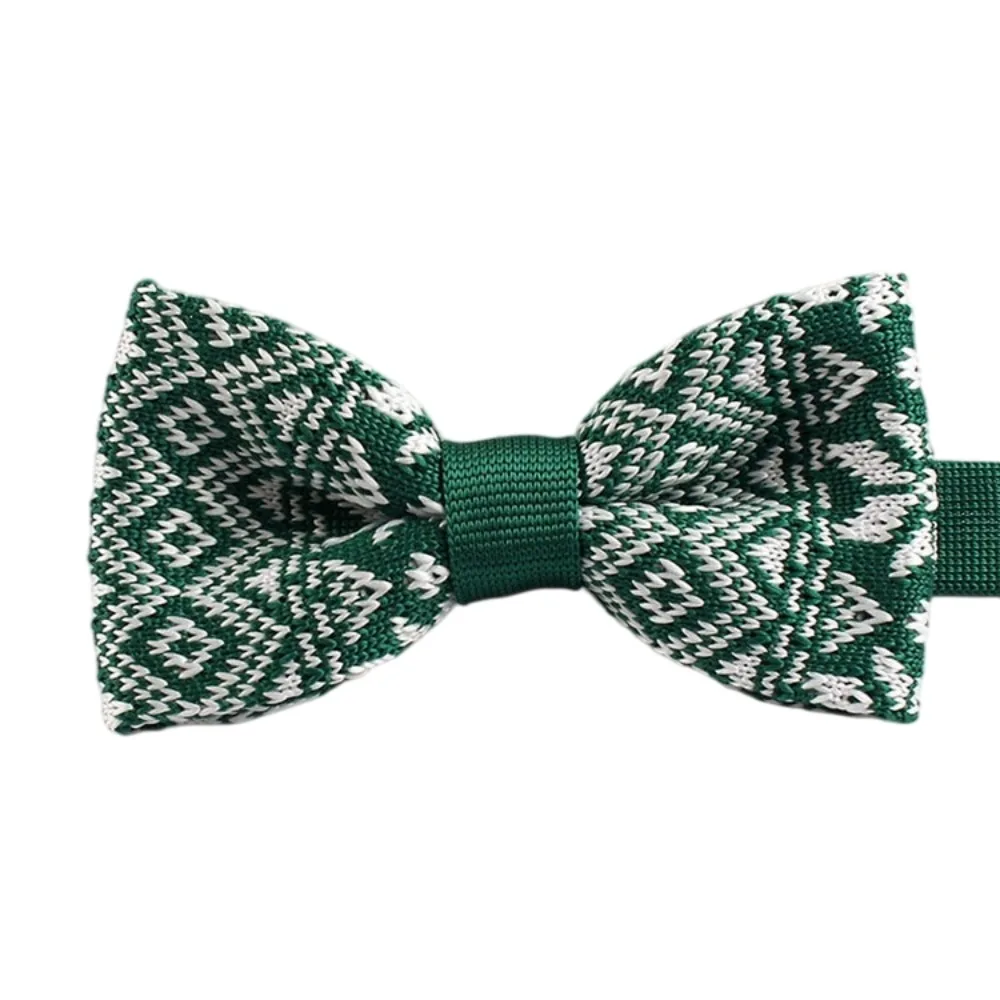 Creative Snowflake Knitted Christmas Necktie Adjustable Strap Heart Polka Dot Xmas Shirt Tie Soft Cravat Christmas Party