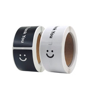 240PCS Smile Thank You Stickers for Packaging, Rectangle Black and White Gift Labels, 1\