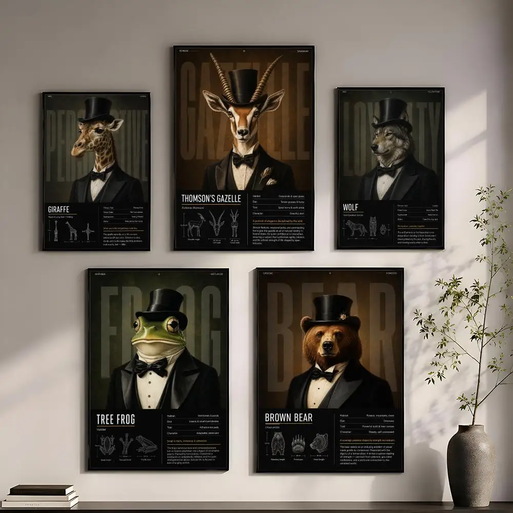 Mr. Senior Animal Poster Perfect Sticker Self Adhesive for Office Home Theater Wall Art Decor Fancy Gift