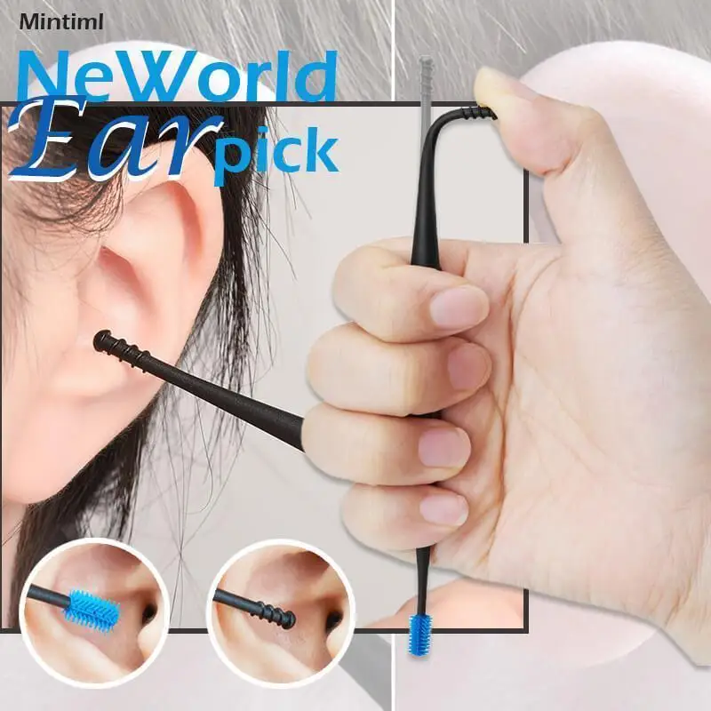 Mintiml NeWorld Double-Headed Earpick giratório, 360 graus Earpick espiral macio, conveniente ferramenta de limpeza rápida, 4pcs