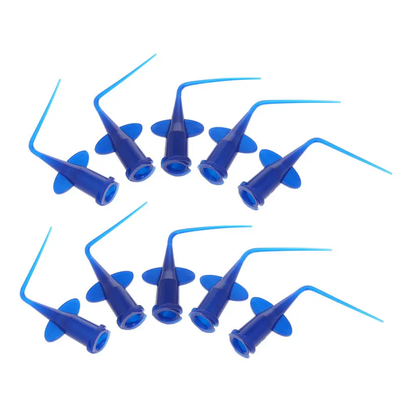 Puntas de enjuague desechables de 10 piezas para irrigación, jeringa para blanqueamiento Dental, punta de enjuague de resina compuesta Flexible,