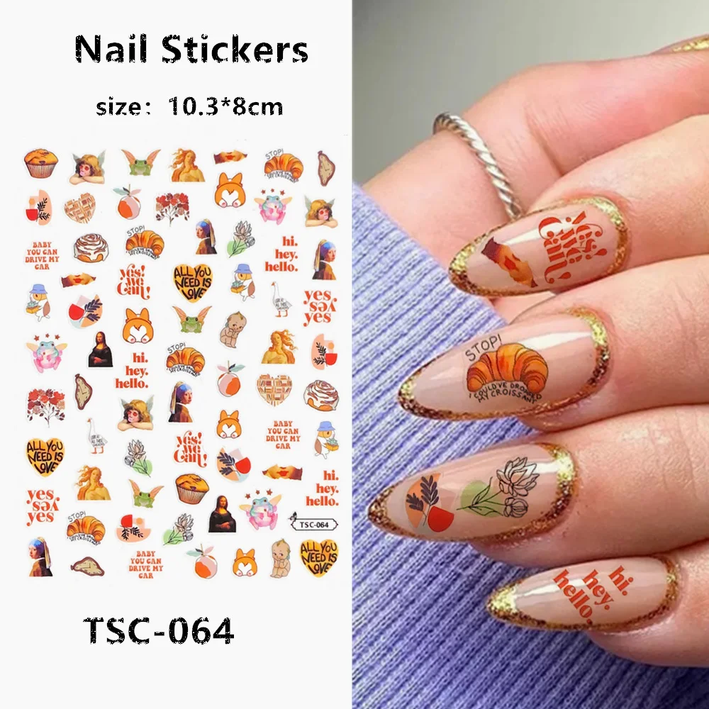 

TSC series TSC-064-065 cute cat 3D Back glue Self-adhesive Nail art Nail sticker decoration tool Sliders For Nail Decals