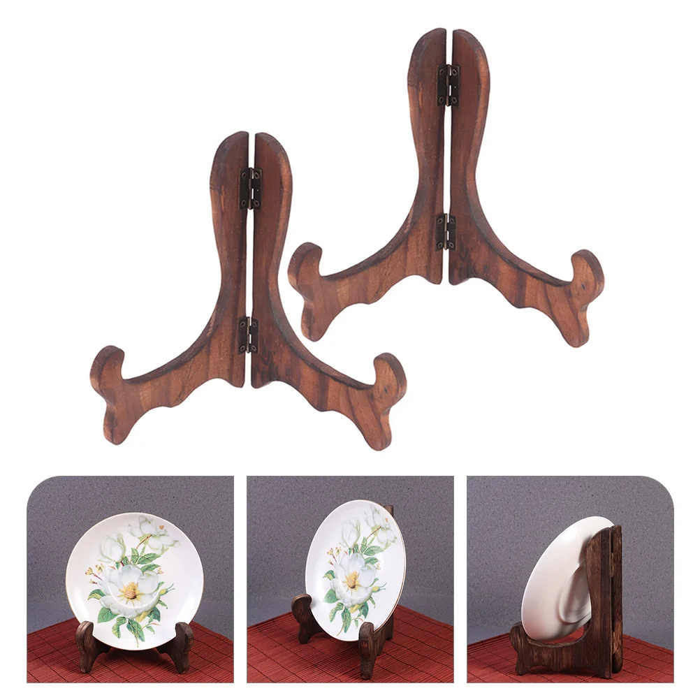 Soporte de placa con marco de fotos, soporte de escritorio para Monitor, letrero de madera para exhibición de libros, imágenes, 2 uds.