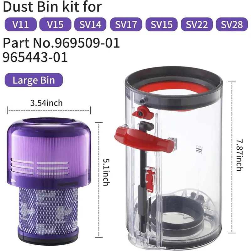 【PASSIONE 】Replacement Parts Accessory Dust Container For Dyson V11 V15 SV14 SV15 SV17 SV22 Vacuum Cleaner - view 6
