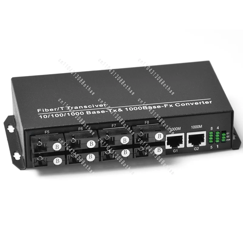 2 RJ45 8 Port SC Media Converter 20km Transfer Distance Base-TX -1000Base-FX 8 Port Gigabit Fiber Optical Ethernet Switch