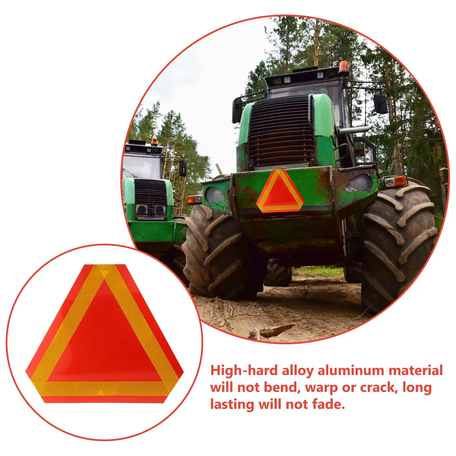 2 Pcs Triangle Sign Vehicle Reflective Tailgate Oversized Slow Moving Windshield