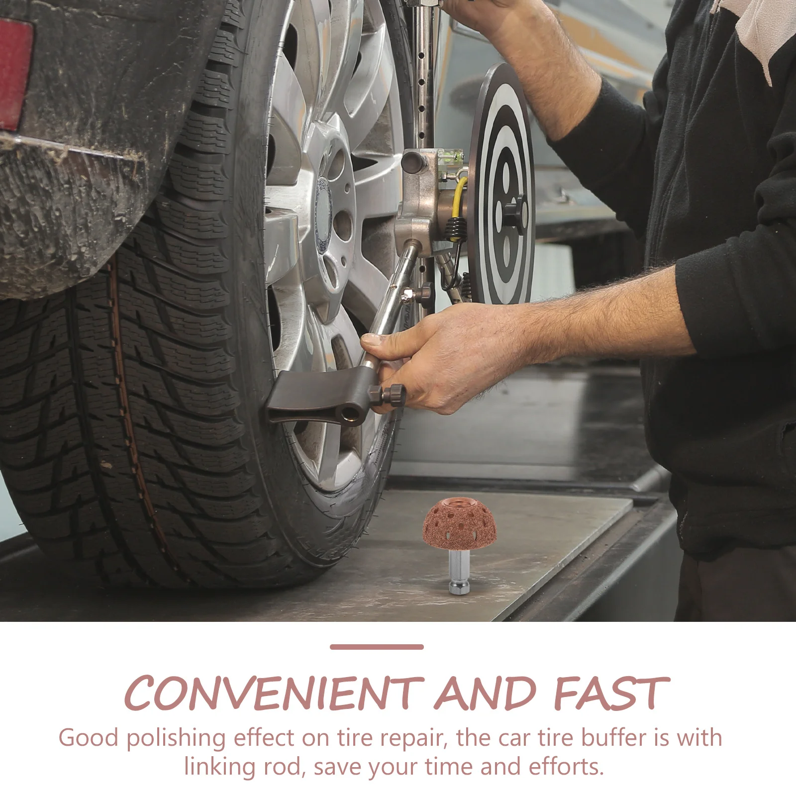 

1Set Car Repair Tool Tire Buffing Wheel High Durability Simple Design Fast Grinding Speeds Good Helper Tire Buffer