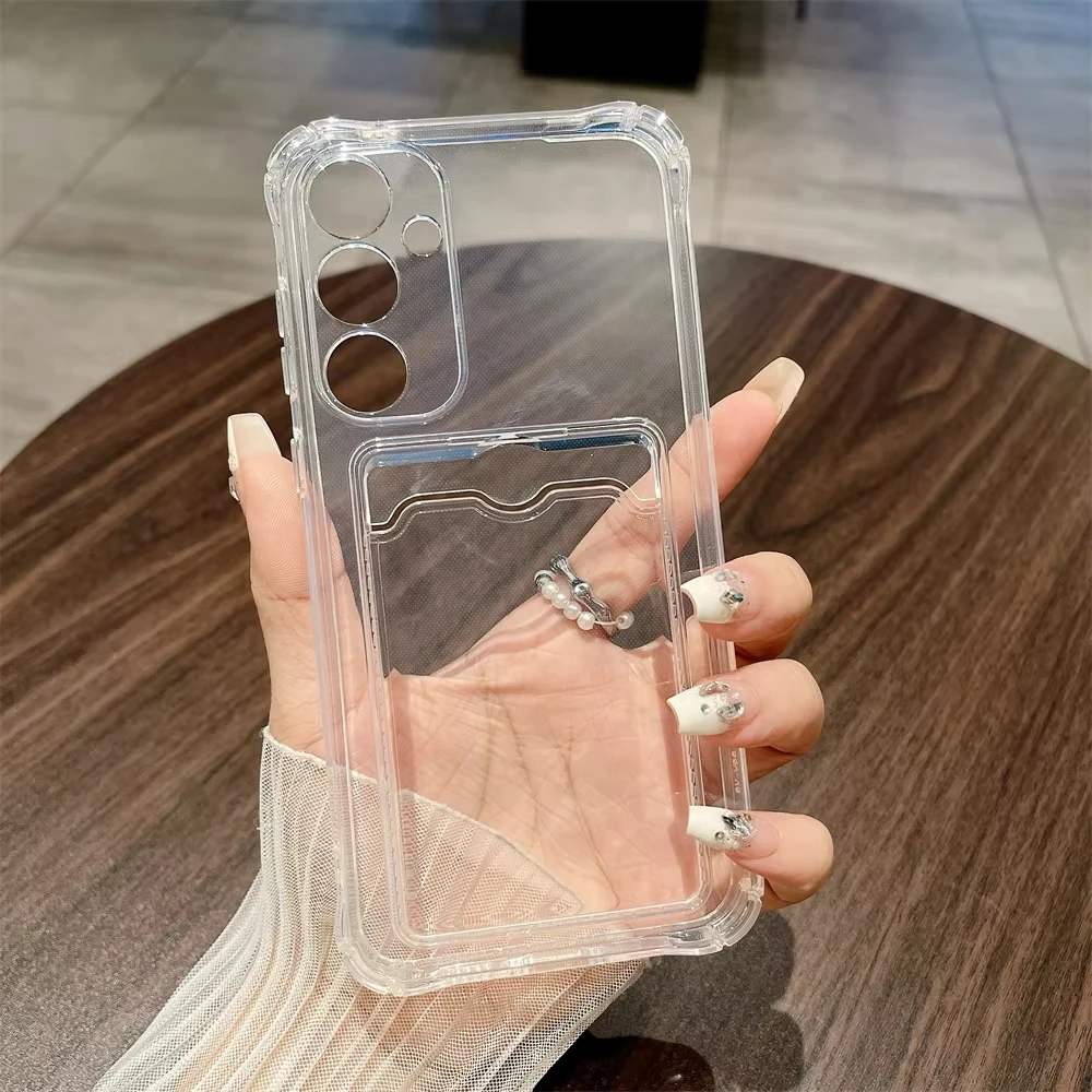 Weiche Kartenhalter-Tasche Transparente Handyhülle für Samsung A57 A56 S26 S25 S24 S23 Ultra FE A17 A37 A07 A16 A55 Stoßfeste Schutzhülle