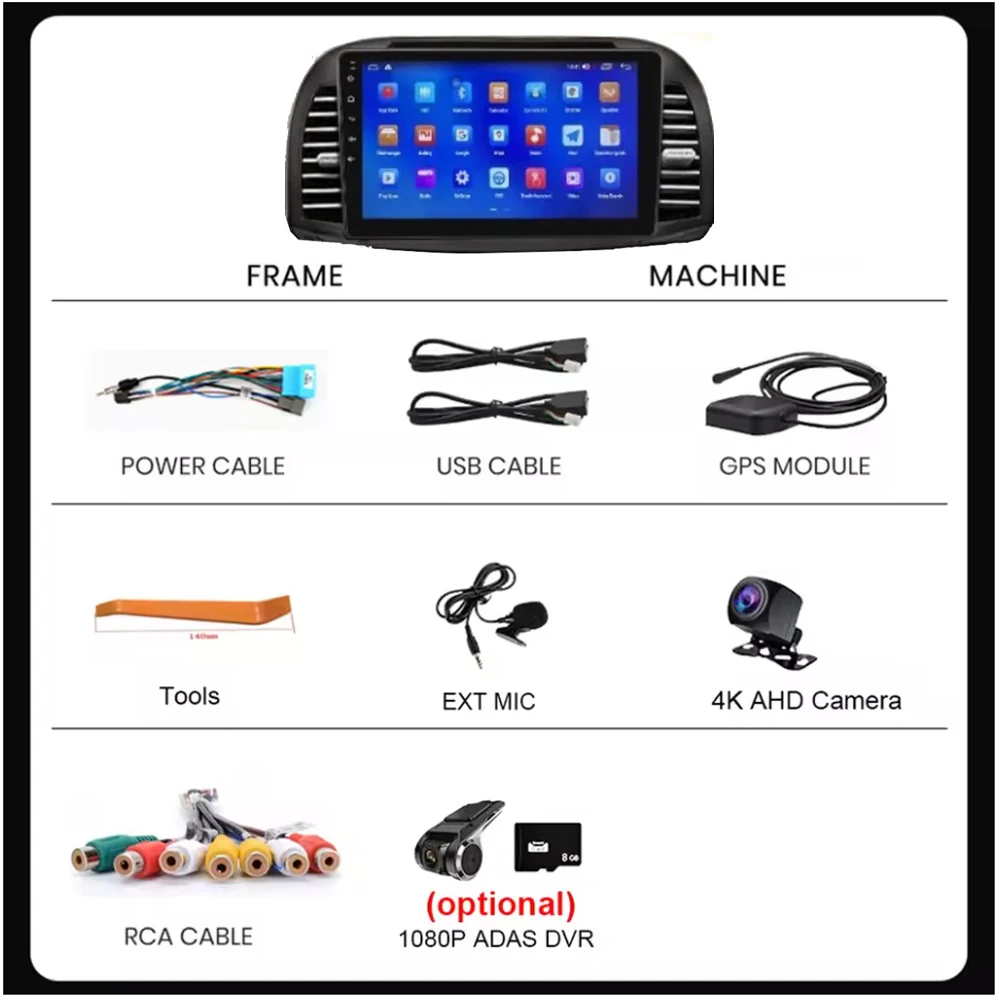 9“ Android 16 Car Radio For Nissan March Micra K12 2002 - 2010 Multimedia Video Player GPS 5G-WIFI 2K QLED Carplay Auto