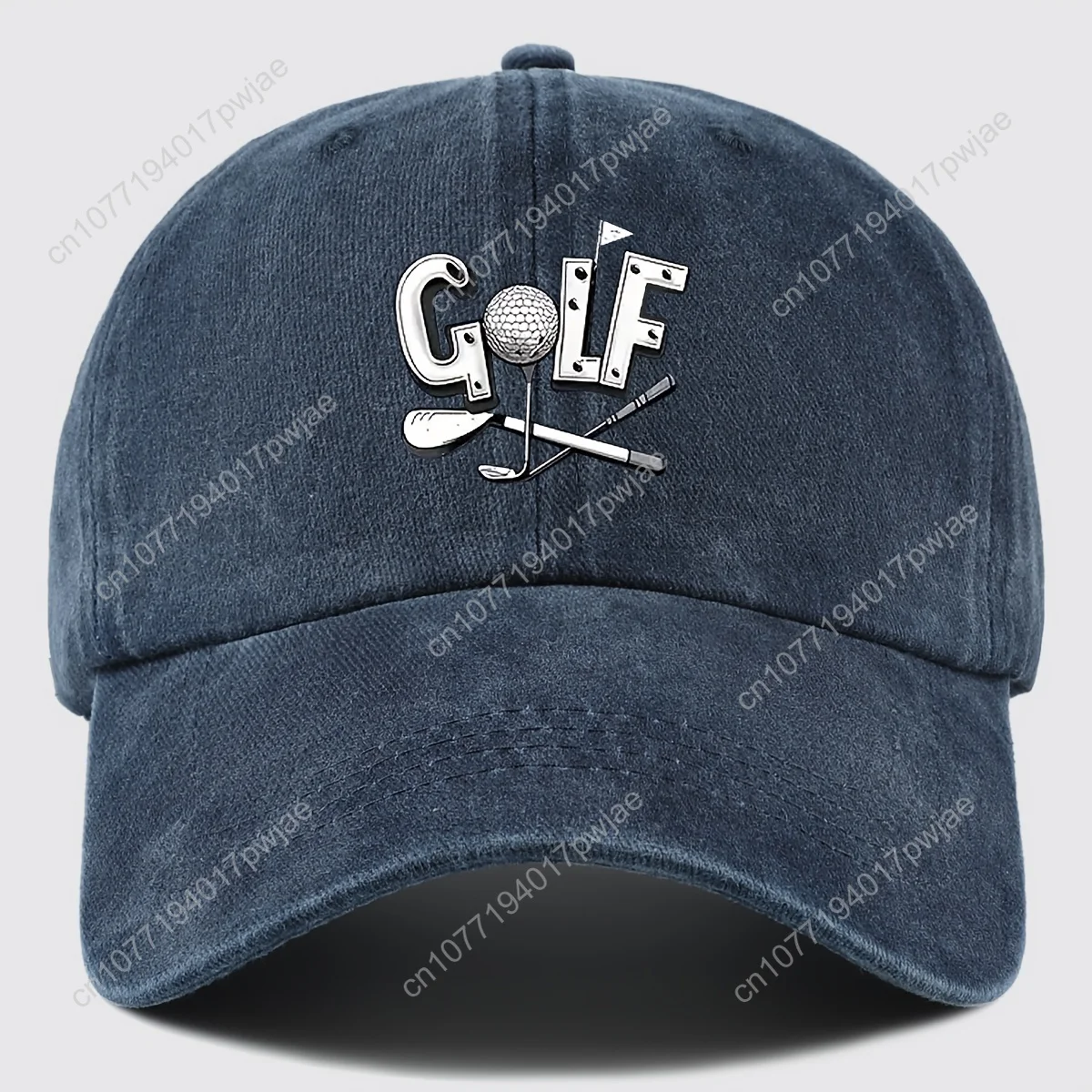 Boné de beisebol com estampa de golfe, chapéu de pai ajustável respirável para homens e mulheres, boné de caminhoneiro estilo urbano com clube de golfe e design de bola, 1 peça