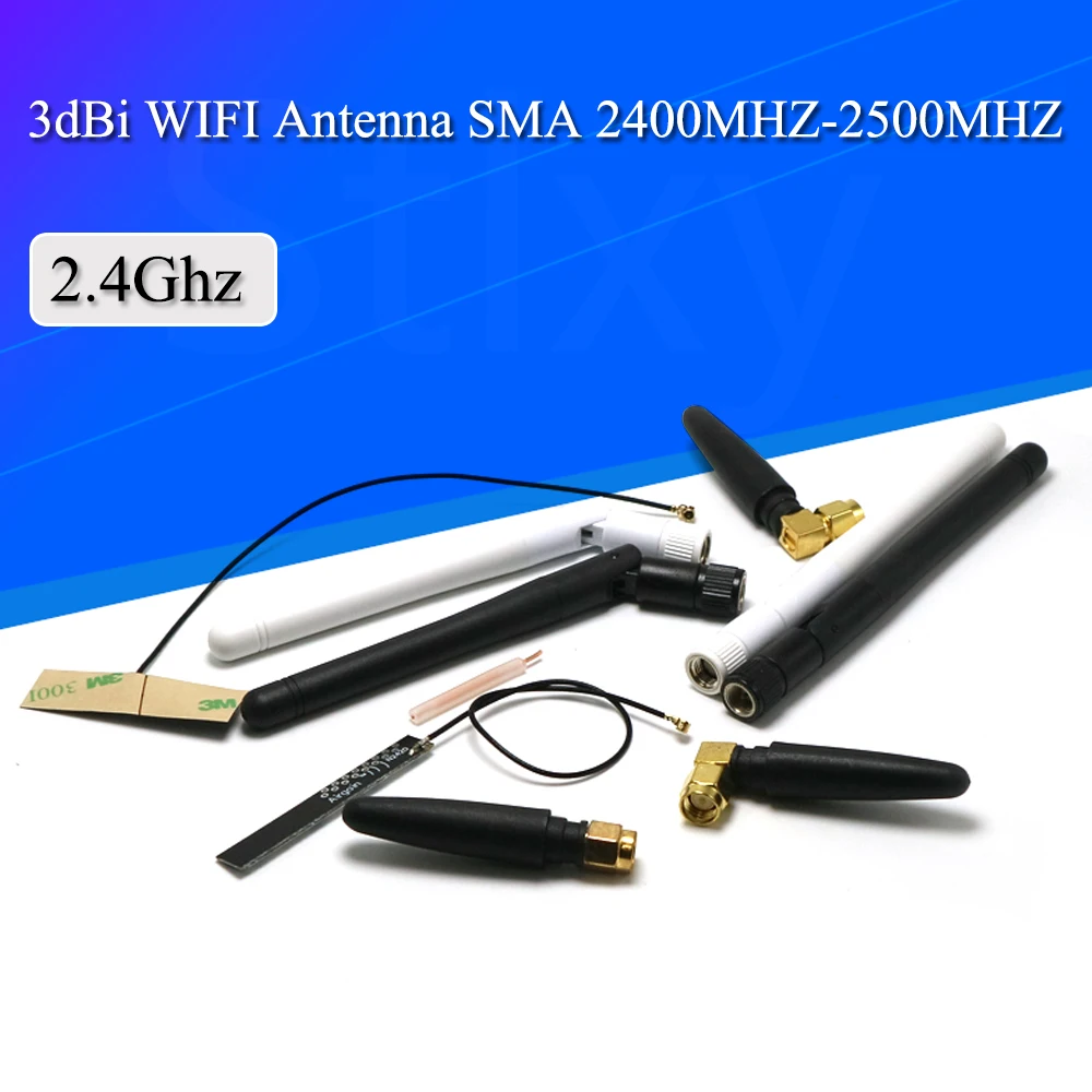 2PCS 2.4Ghz 3dbi  WIFI Antenna 2.4G RP SMA Male Universal Antennas Amplifier WLAN Router Antenne Booster 2400-2500mhz