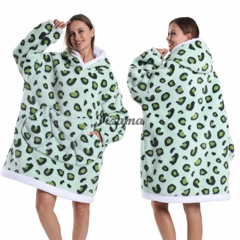 Adult Women Men Oversized Wearable TV Blankets With Full Sleeve Halloween Christmas Cosplay Costume Hooded Sweatshirts Warm Soft