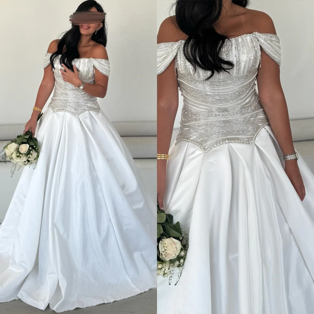 

Customized Exquisite Jersey Boat Neck Evening Dress Delicate Court Train Prom Dresses Formal Sleeveless Special Occasion Gowns