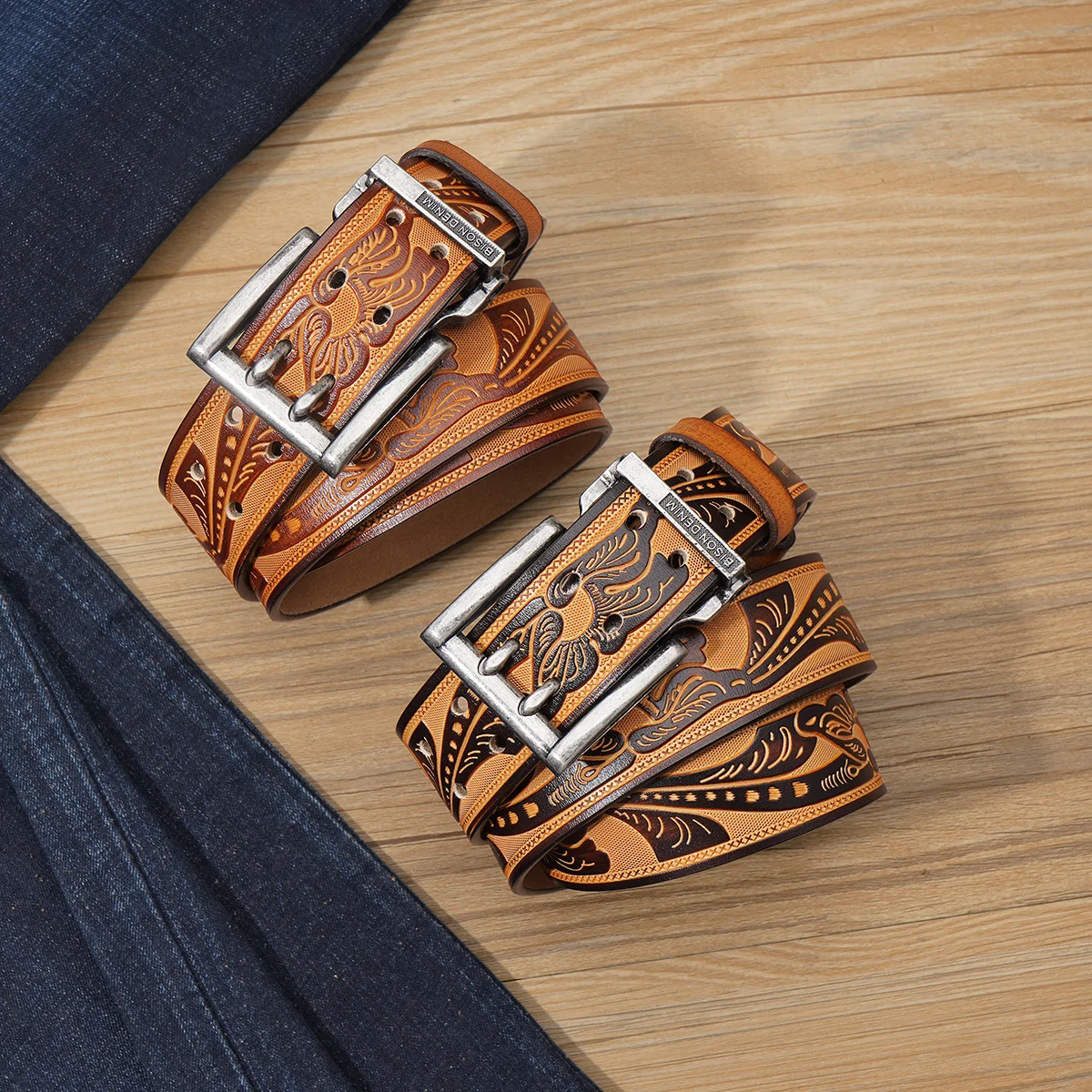 Luxus Marke Gürtel für Männer Hohe Qualität Echtes Leder herren Gürtel Vintage Legierung Schnalle Westlichen Stil Pin Schnalle Hüftgurt – Detail 2