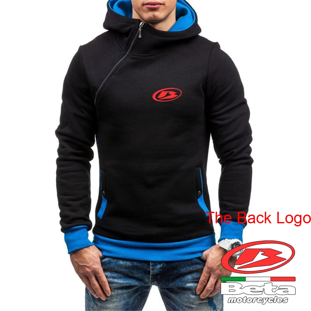 2024 Beta Racing Motocross Motorcycle Men Fashion Printing Solid Color Sweatshirt Hoodie High Quality Diagonal Zipper Casual Top