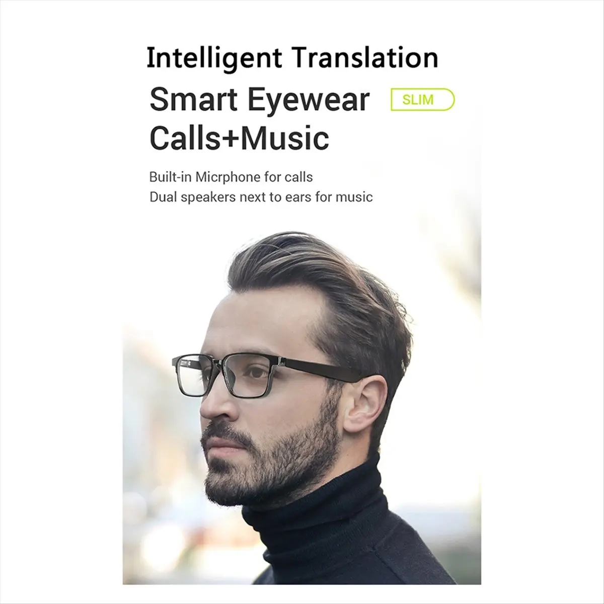 Promotion Translation Glasses AI Intelligent Translation Sunglasses Bluetooth Audio Glasses Translation Earphones 1 in 3 Package