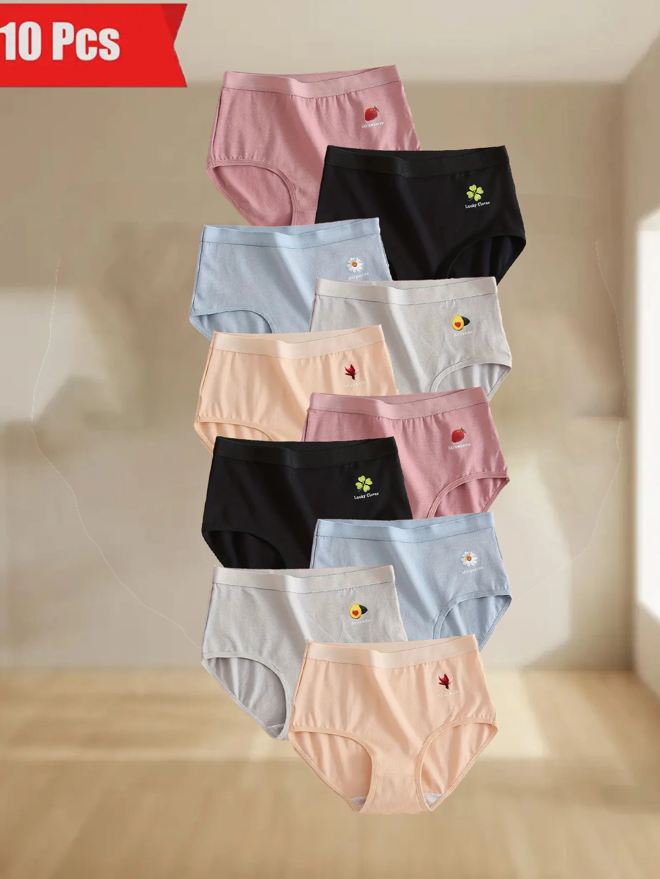 

10Pcs/Set Cotton Women Underwear Low Waist Seamless Sports Underpants High Quality Sexy Briefs Intimates Lingerie Wholesale