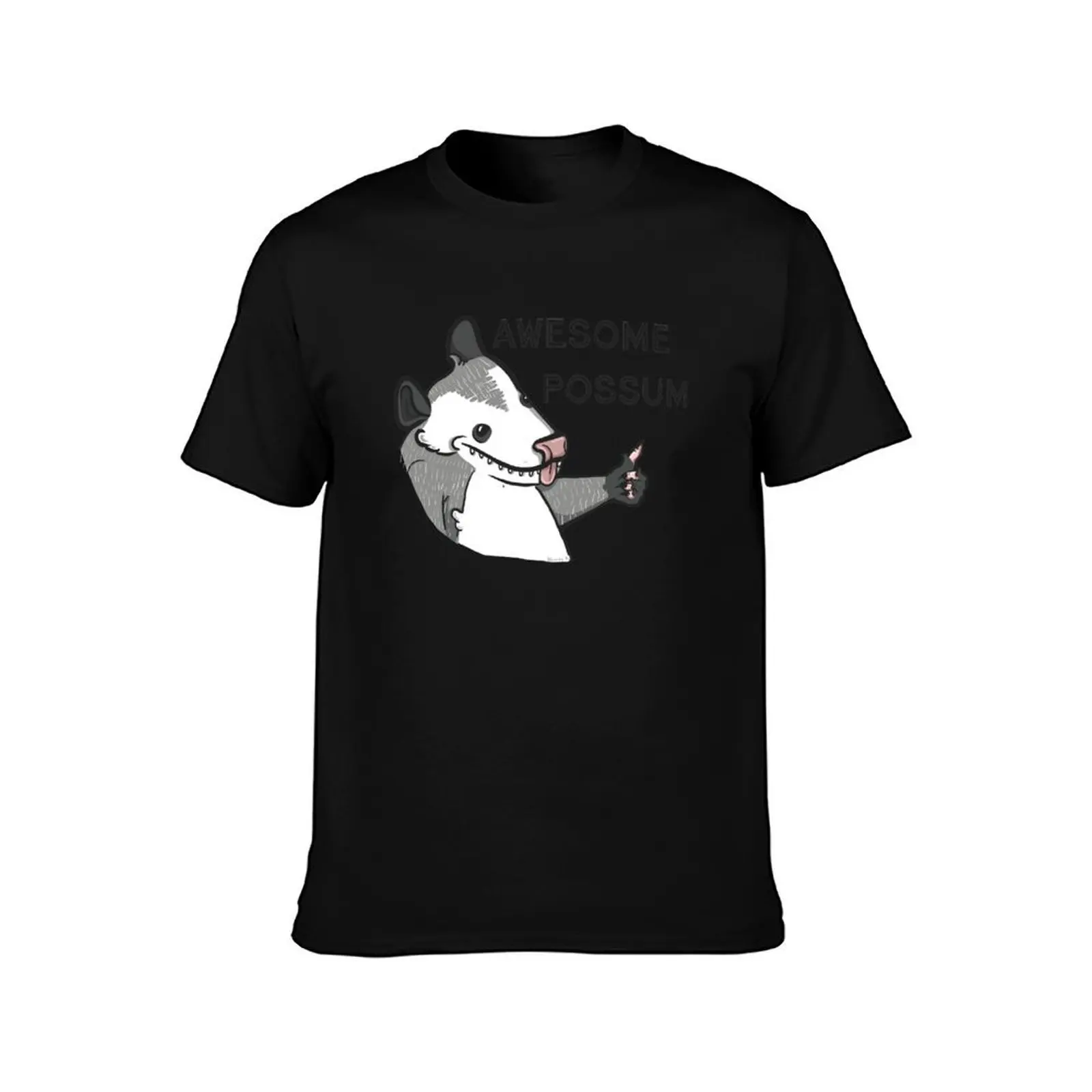 Awesome Possum! T-Shirt, Summer Casual Cotton Tee, Oversized Streetwear Tops, Vintage Graphic Print, Loose Fit Short Sleeve