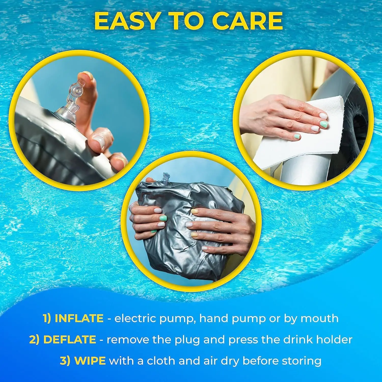 حامل أكواب قابل للنفخ للمياه، بار لتناول الطعام، دلو ثلج، حفلة حمام السباحة، صينية مادية، قاعدة أكواب للمشروبات